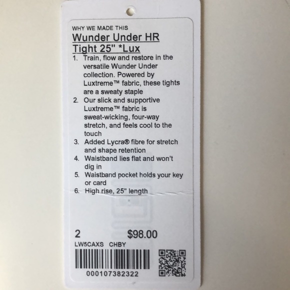 Lululemon Wunder Under High-Rise Tight 25” Luxtreme - Picture 6 of 6